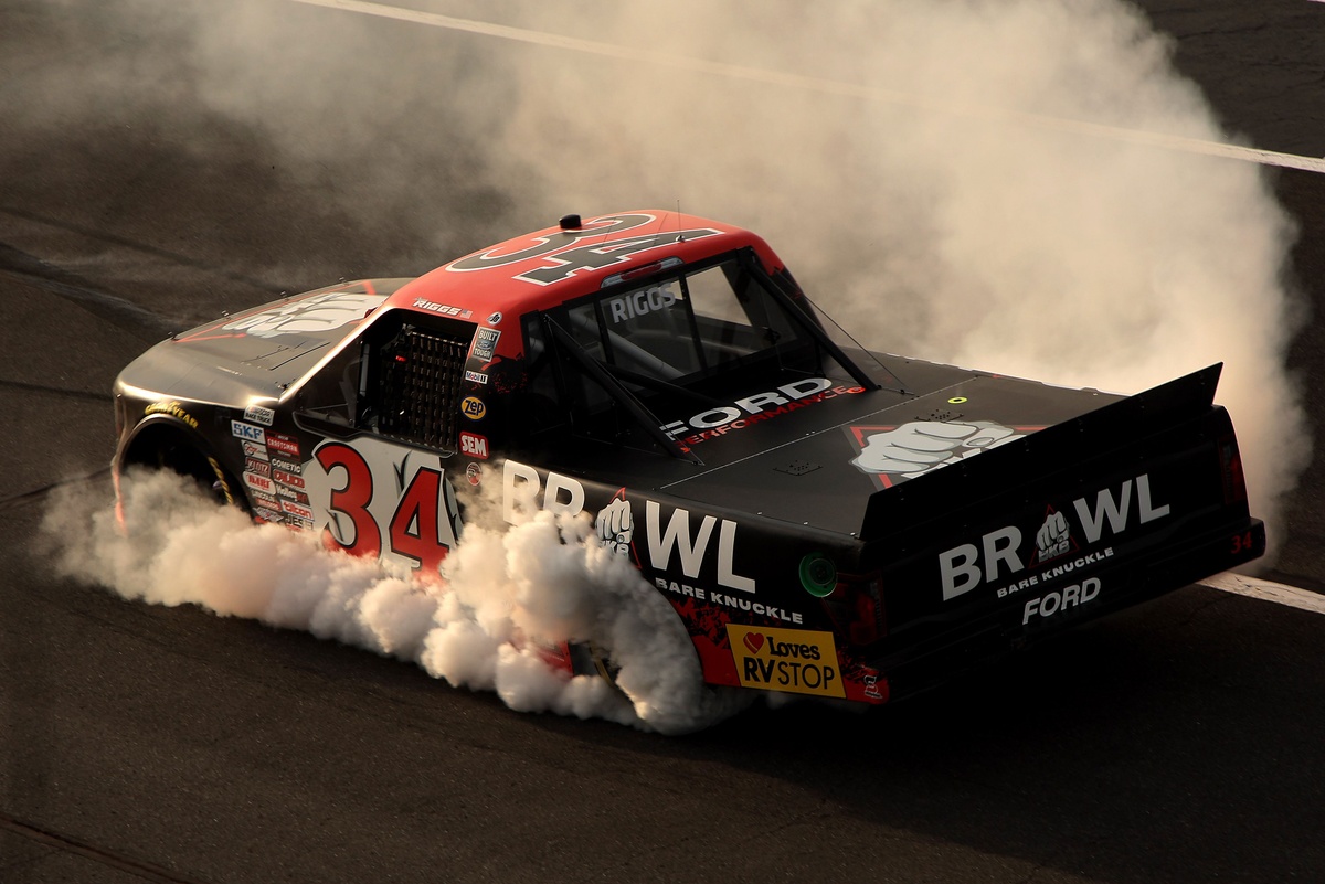 Layne Riggs wins Pocono NASCAR Truck shocker after issues take out leaders