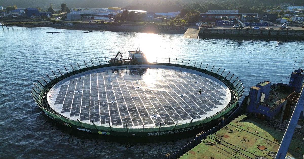 Floating solar-powered system replaces diesel at salmon pen in Chile 
