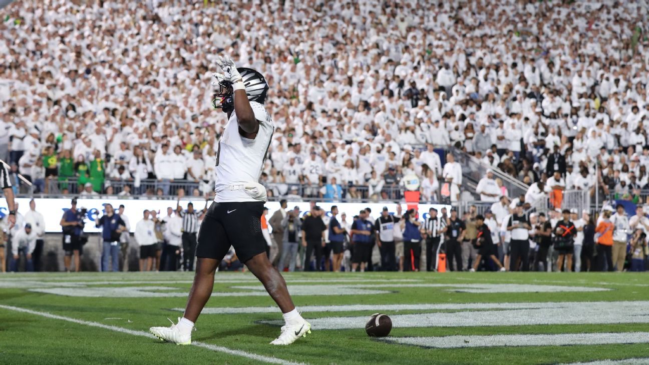 Projecting the CFP top 12 after Week 5: How big was the bump for Oregon, Bama?