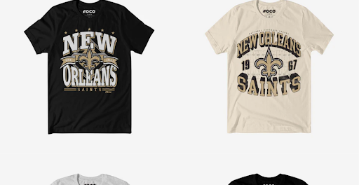 Gear up for the NFL and holiday season with FOCO’s Saints themed shirts