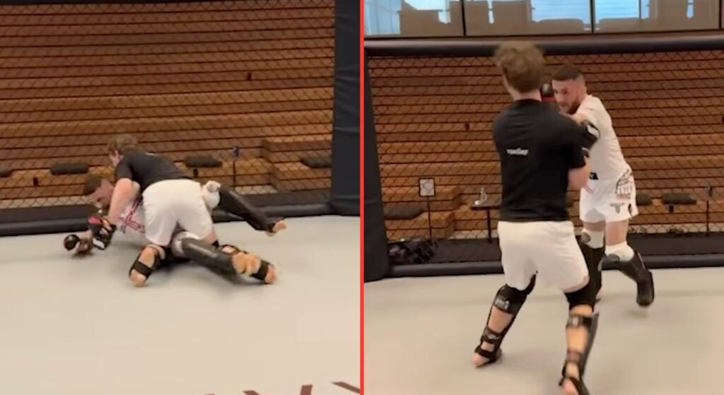 Merab Dvalishvili slaps Mark Zuckerberg for taking him down during three-round sparring session