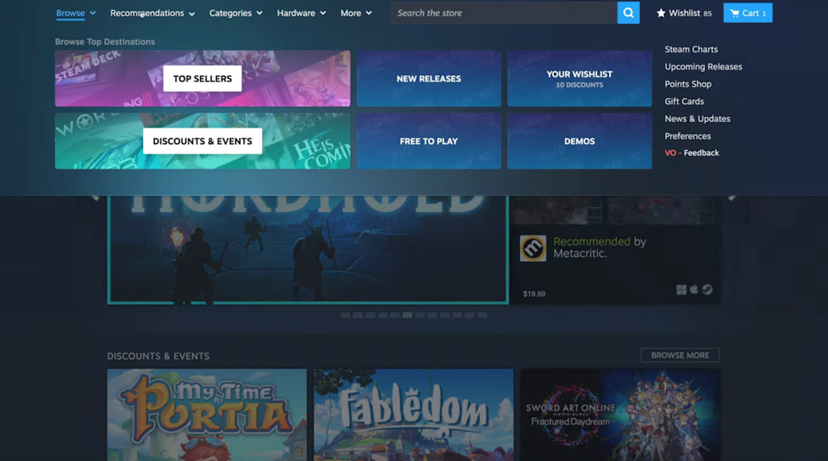 Steam and Valve’s online games are partially down