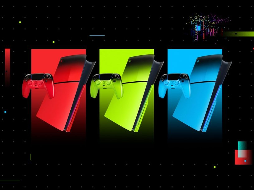 PlayStation unveils DualSense controllers and PS5 console covers in neon gradient colors