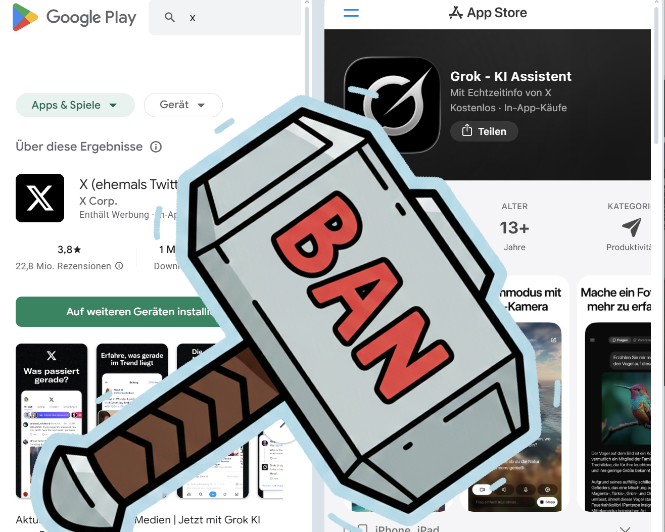 US senators call for X and Grok to be removed from the Apple Store and Google Play Store