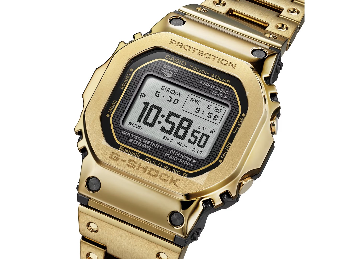 Casio finally brings its gold full-metal G-Shock square with MIP display and solar charging to the UK