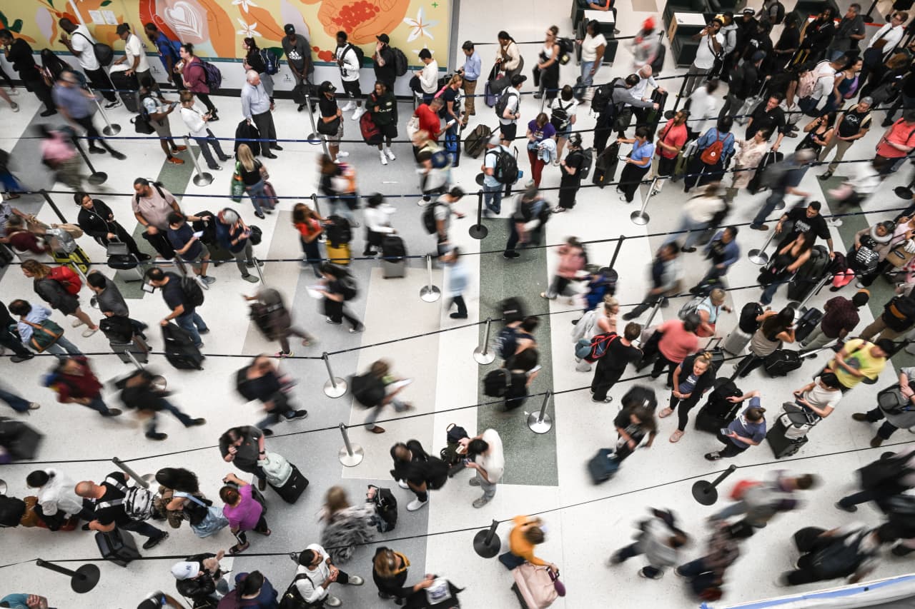 Here’s what airlines are offering passengers trapped in long TSA lines — and why travelers won’t get much else