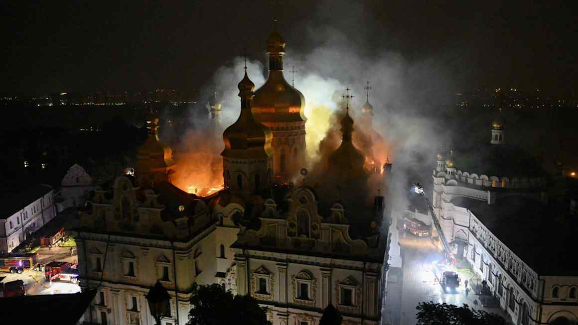 Russia damages historic Kyiv cathedral in massive missile strike
