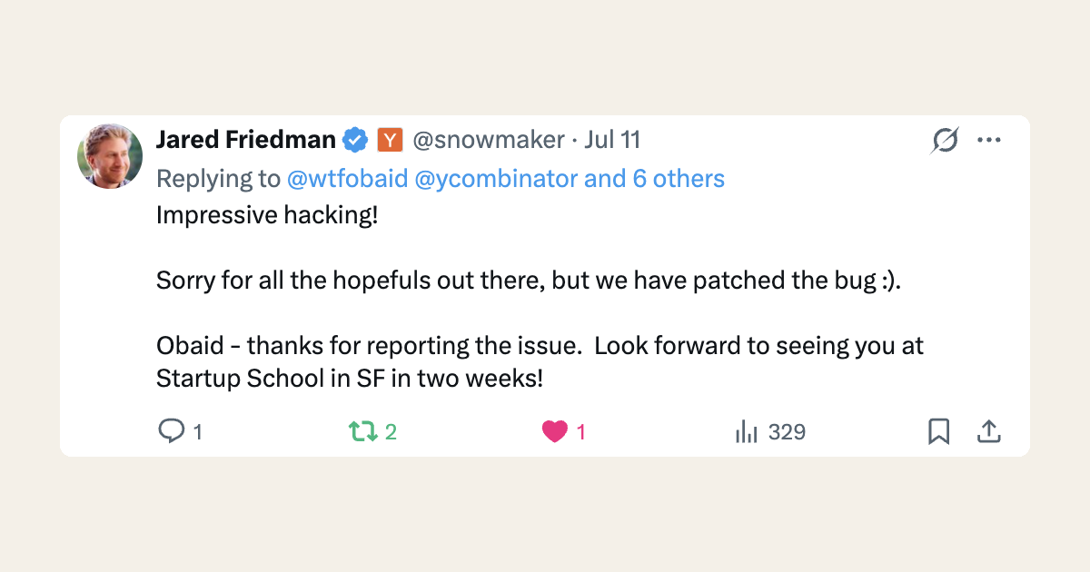 I got into YC (Startup School) by hacking it