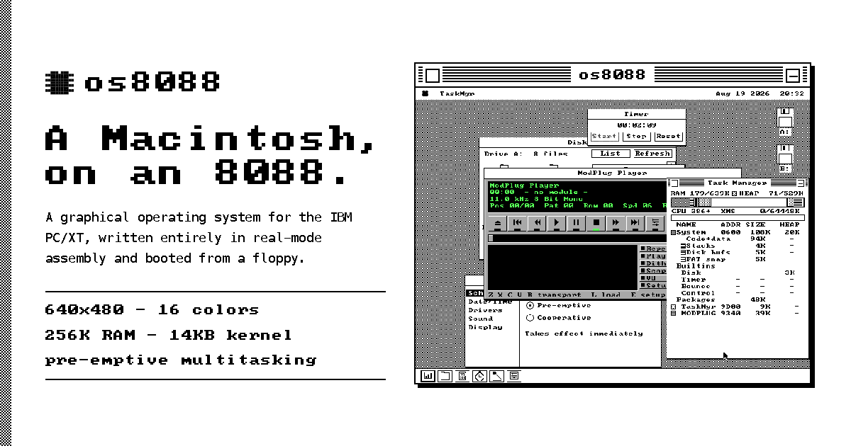 Os8088.com: IBM XT OS now has a Browser, CP/M 2.2 with Z80 core and MS Word 1.1a